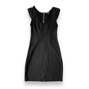 Express Black Sleek Fitted Full Zip Womens Small (2) Little Black Dress